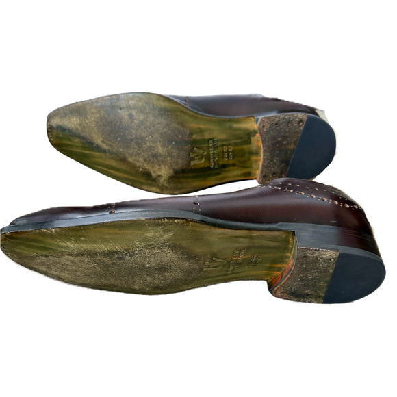 Ugo Vasare Maroon Leather Cap-Toe Oxfords US 13 / EU 46 W/ Bags, original Box - Picture 10 of 12